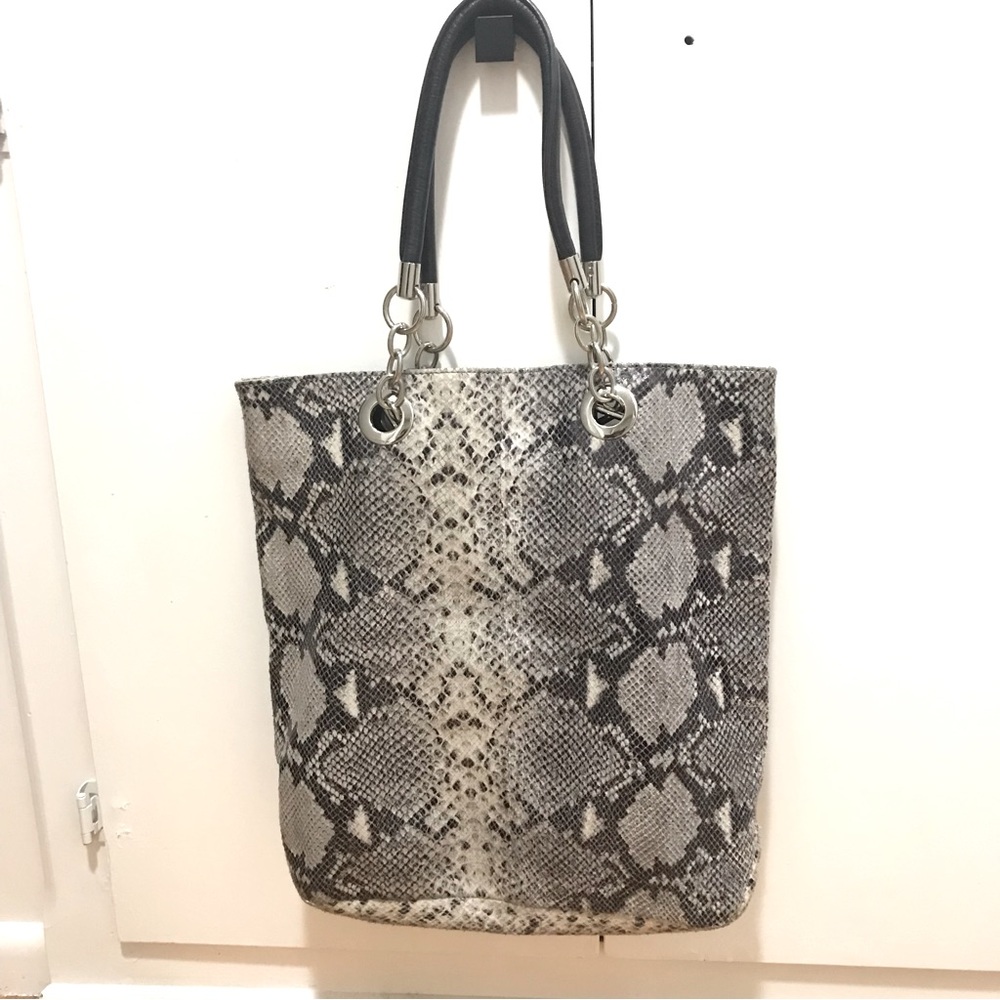 Cynthia Rowley Python Pattern Leather Tote - image 2